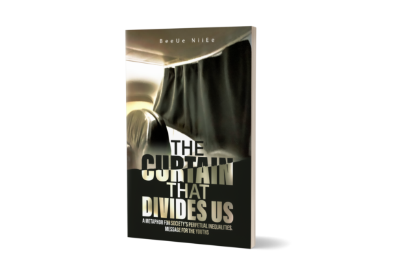 A book cover with the title " the curtain that divides us ".